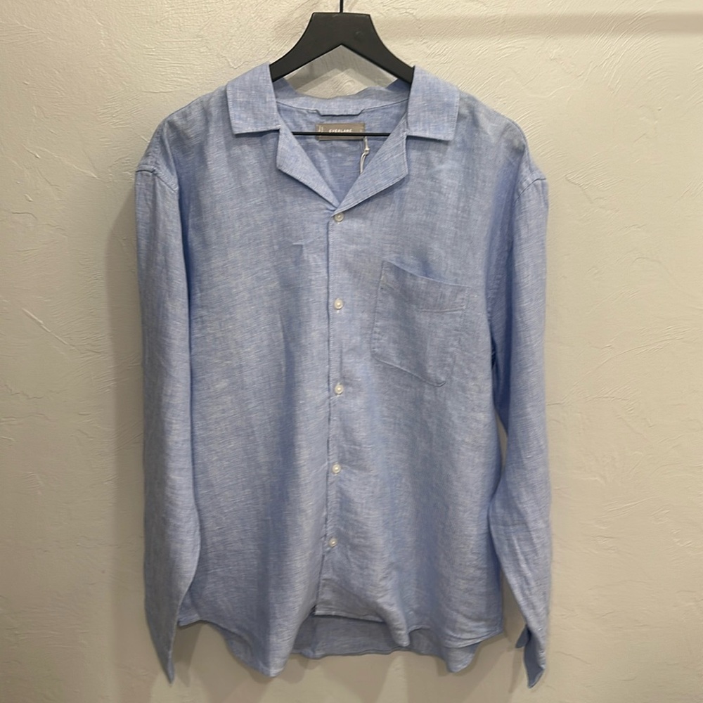 Men’s relaxed linen camp collar shirt NWT!